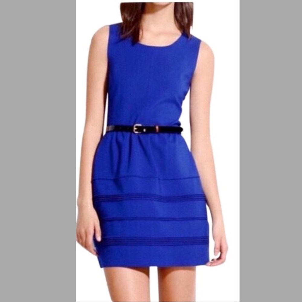 MADEWELL Cobalt Blue Fit Flare Sleeveless Dress